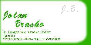 jolan brasko business card